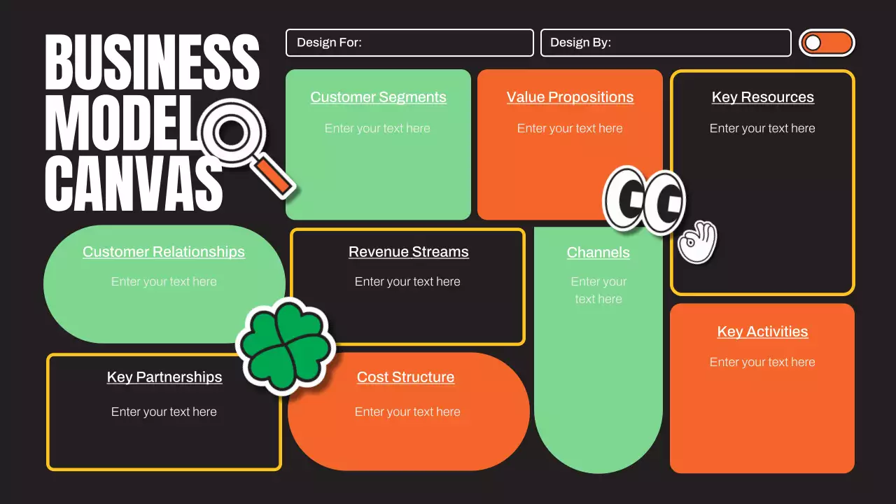 Black Modern Business Model Infographic