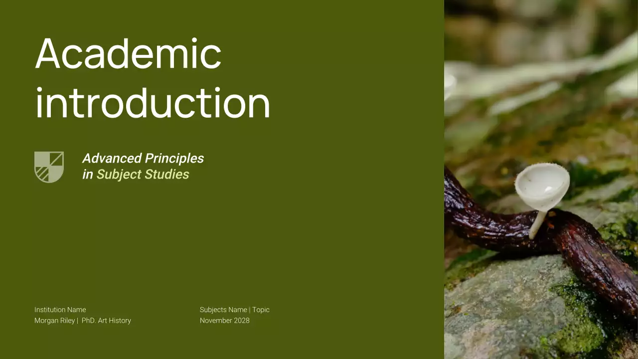 Green Minimal Academic Introduction Presentation