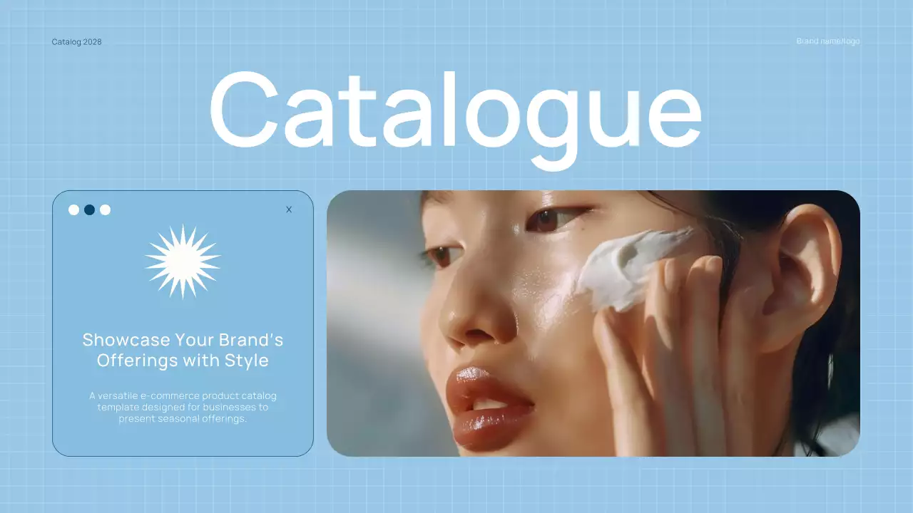 Blue Modern Skincare Product Catalogue Presentation