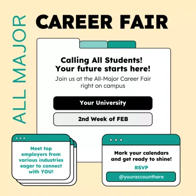 Beige Modern Career Fair Announcement Social Media Post