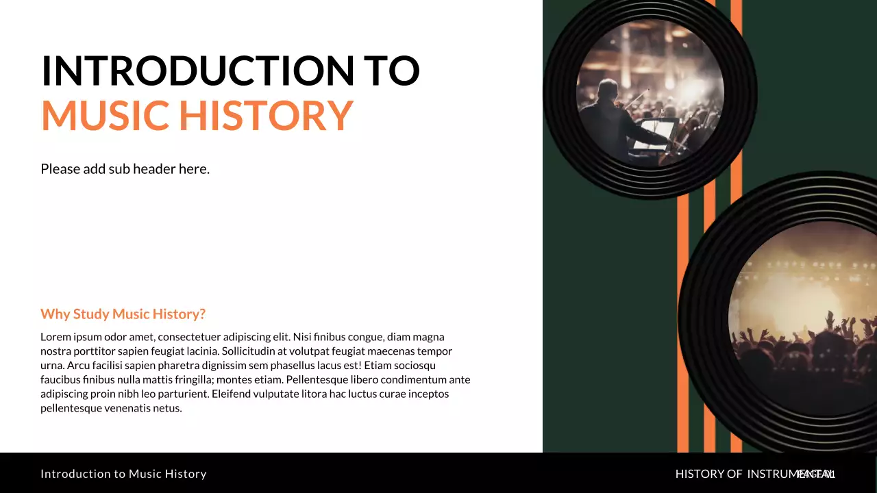 오렌지 빈티지 음악 역사 프레젠테이션
