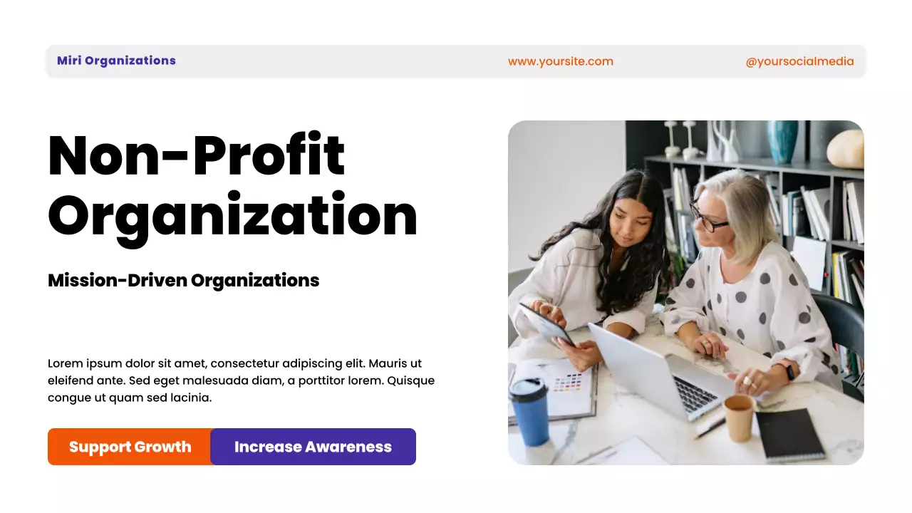 Orange Non-Profit Organization Guide Presentation