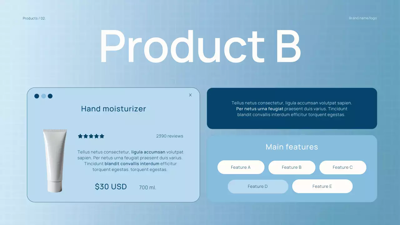 Blue Modern Skincare Product Catalogue Presentation