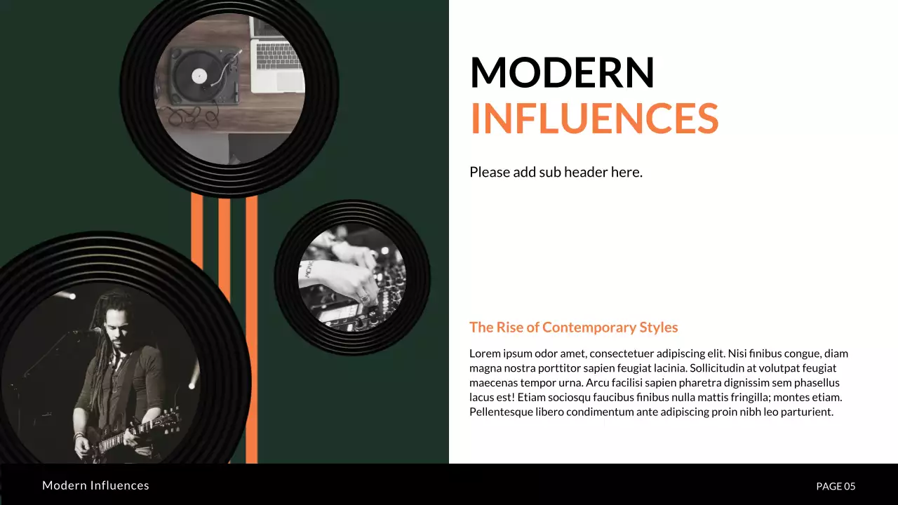 오렌지 빈티지 음악 역사 프레젠테이션