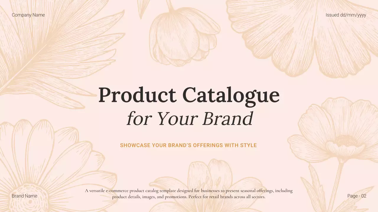 Beige Floral Product Catalogue Document Presentation