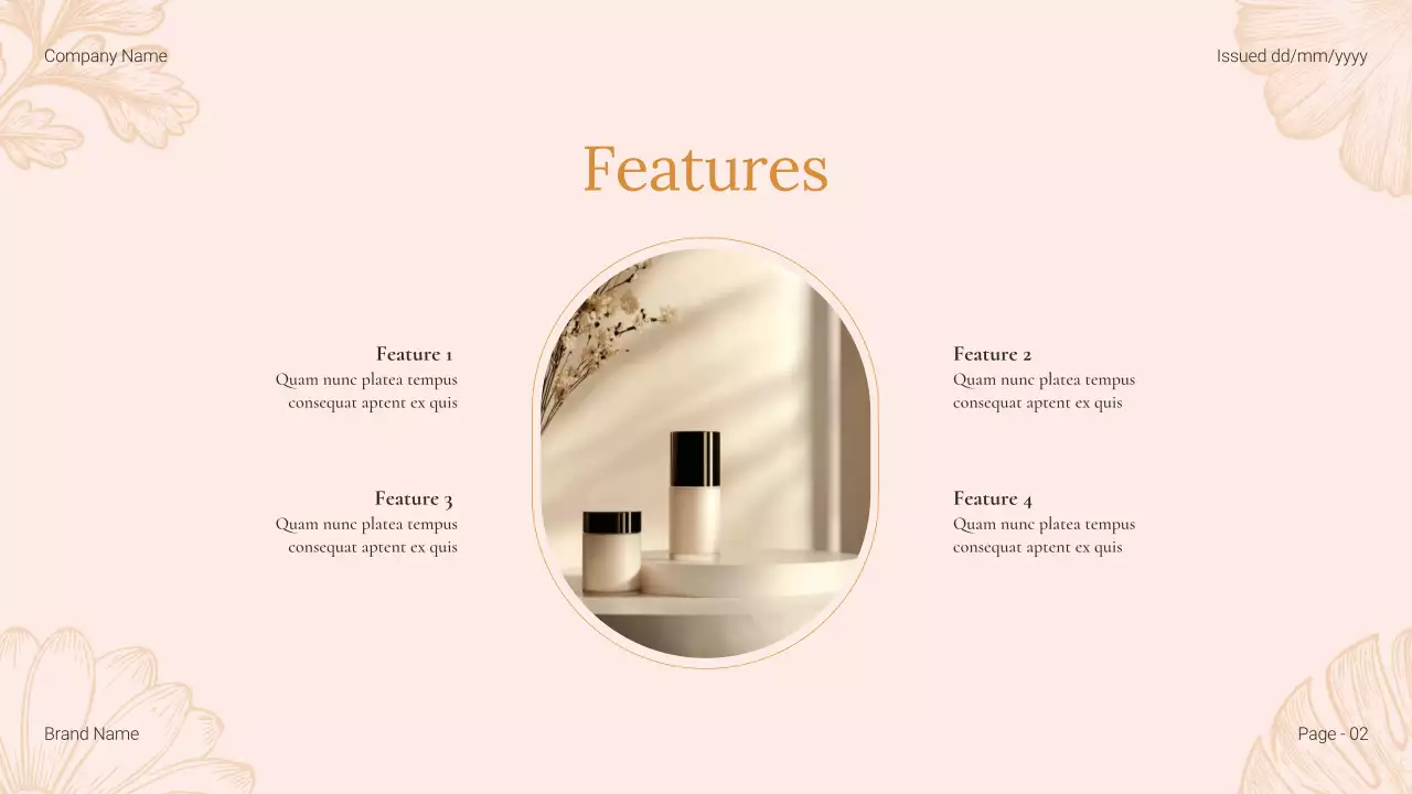 Beige Floral Product Catalogue Document Presentation
