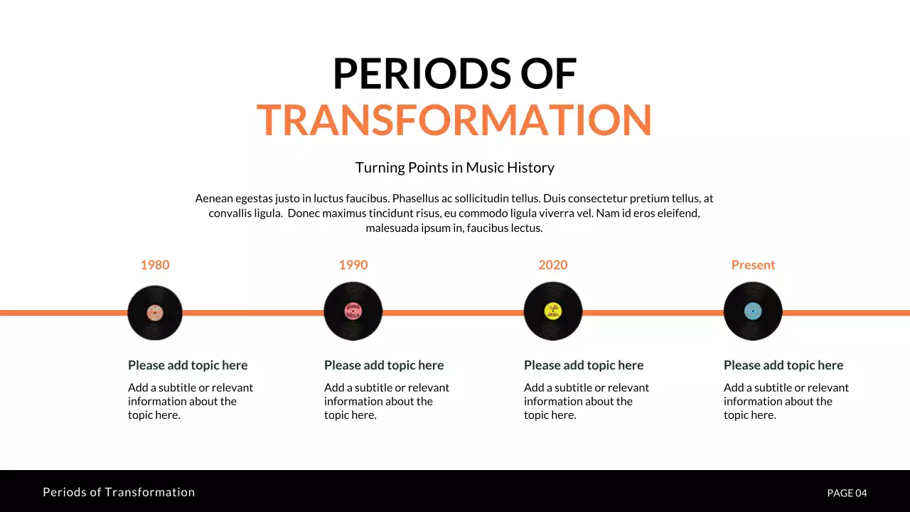 오렌지 빈티지 음악 역사 프레젠테이션