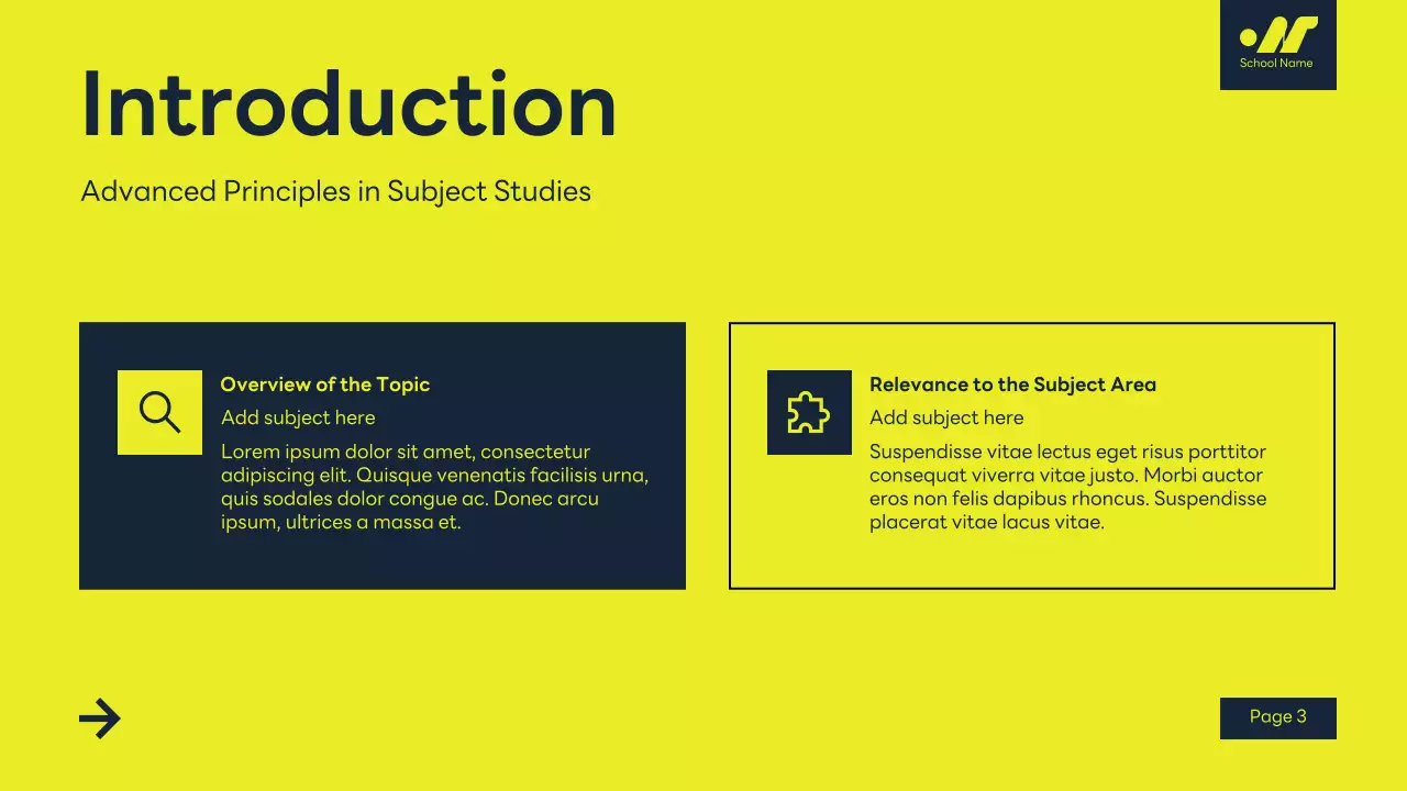 Yellow Modern Academic Introduction Presentation
