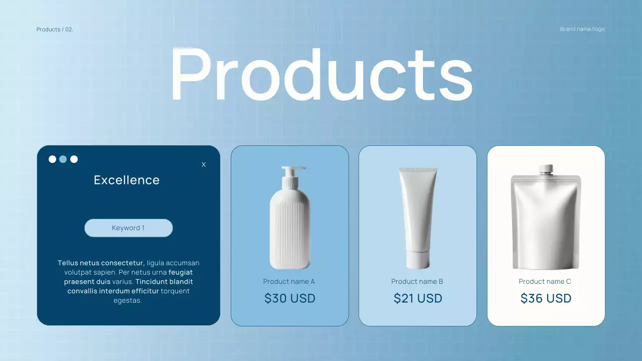 Blue Modern Skincare Product Catalogue Presentation