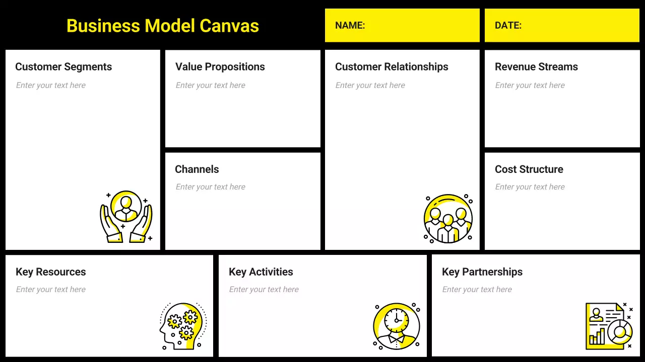 Yellow Modern Business Model Infographic