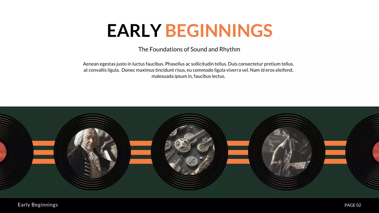 오렌지 빈티지 음악 역사 프레젠테이션