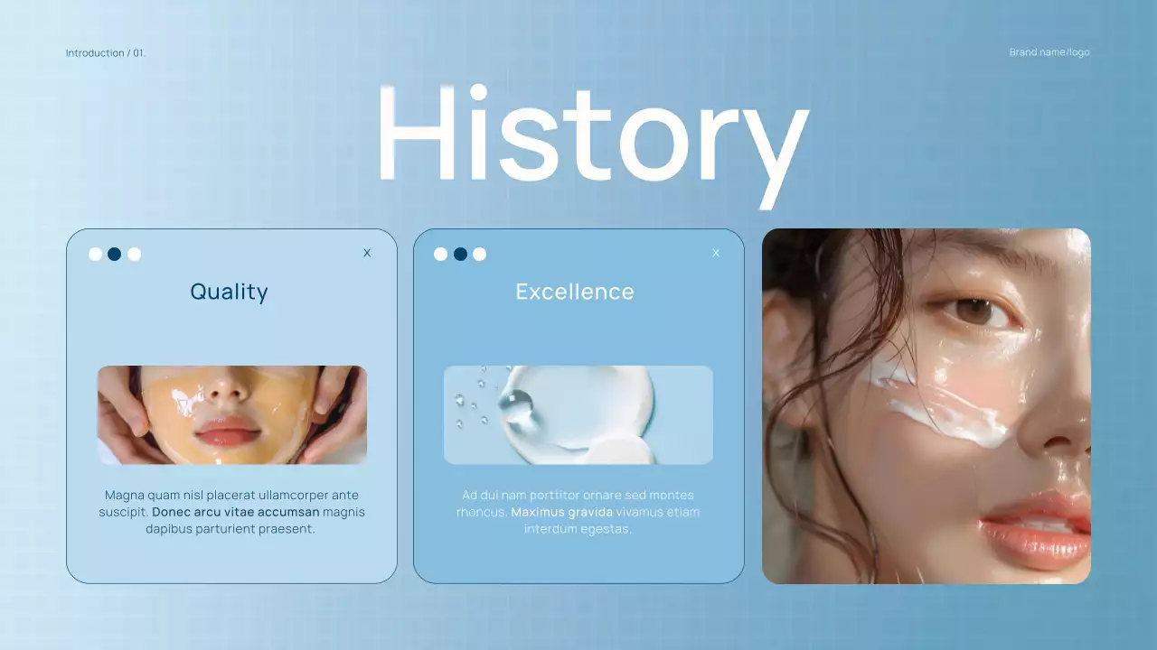 Blue Modern Skincare Product Catalogue Presentation