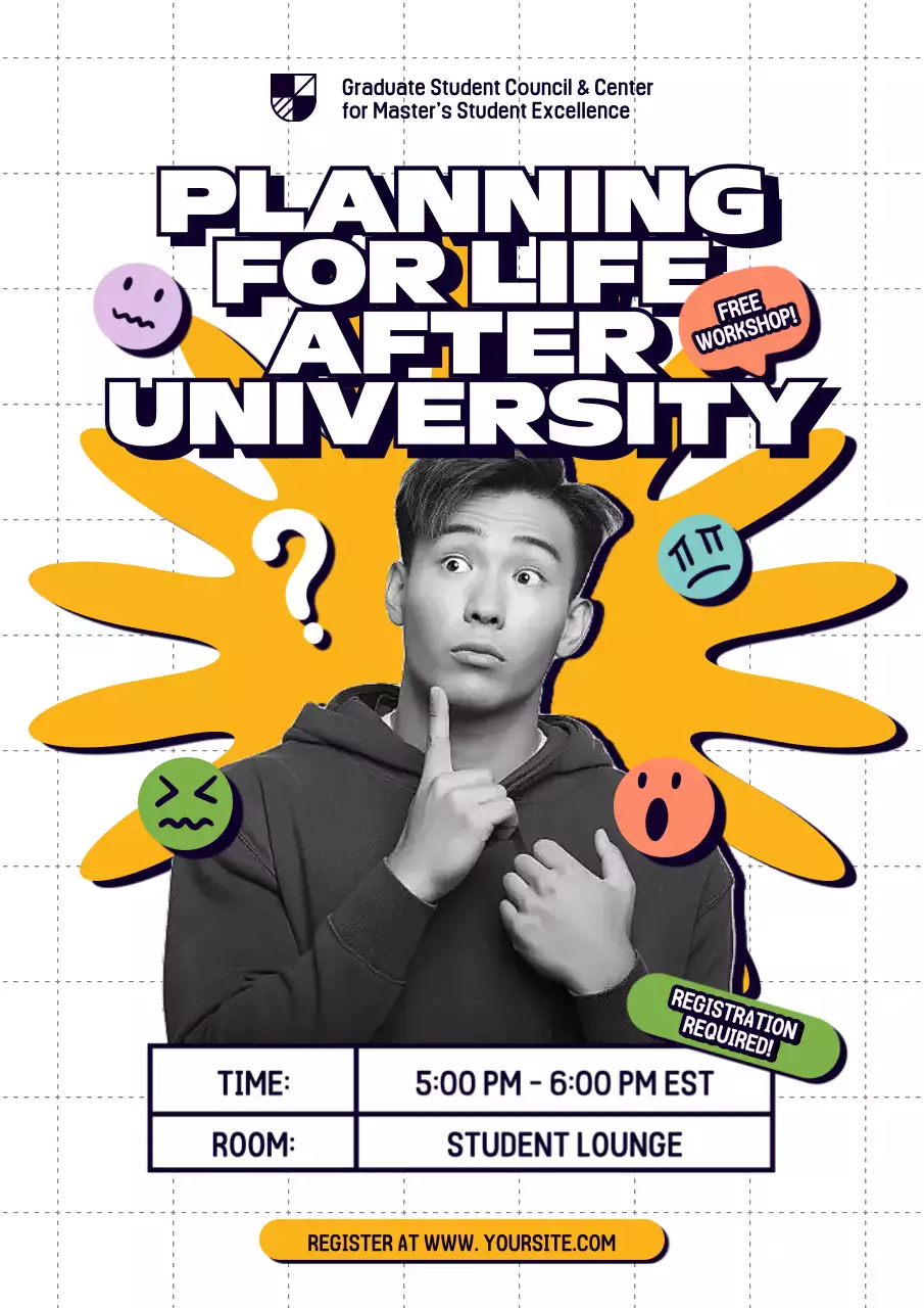 Yellow Trendy Career Workshop Announcement Poster