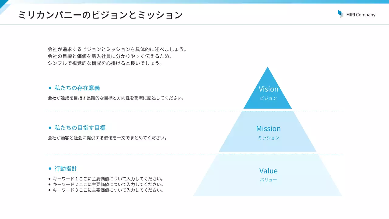 青 シンプル オリエンテーション 資料 プレゼンテーション