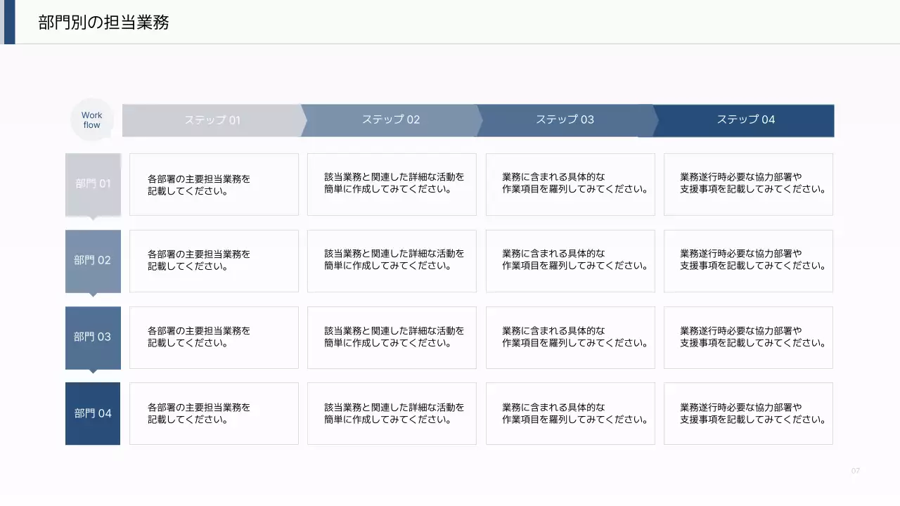青 シンプル 業務手順書 マニュアル プレゼンテーション