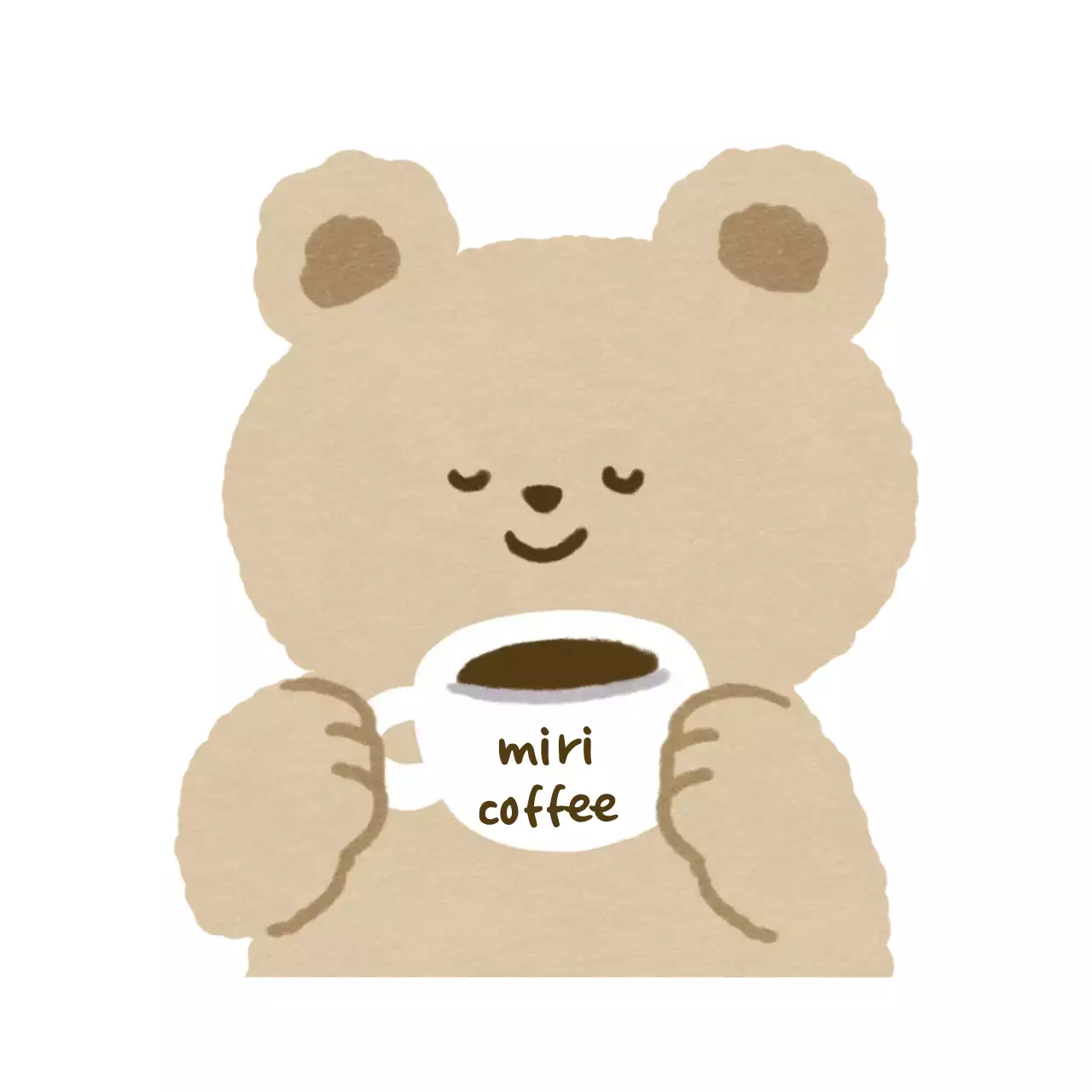 베이지 아기자기한 캐릭터 스티커