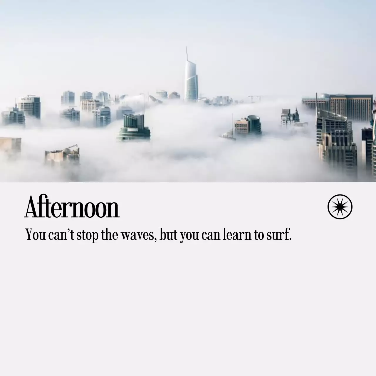 Catatan tulisan tangan dengan foto lanskap dan teks yang emosional