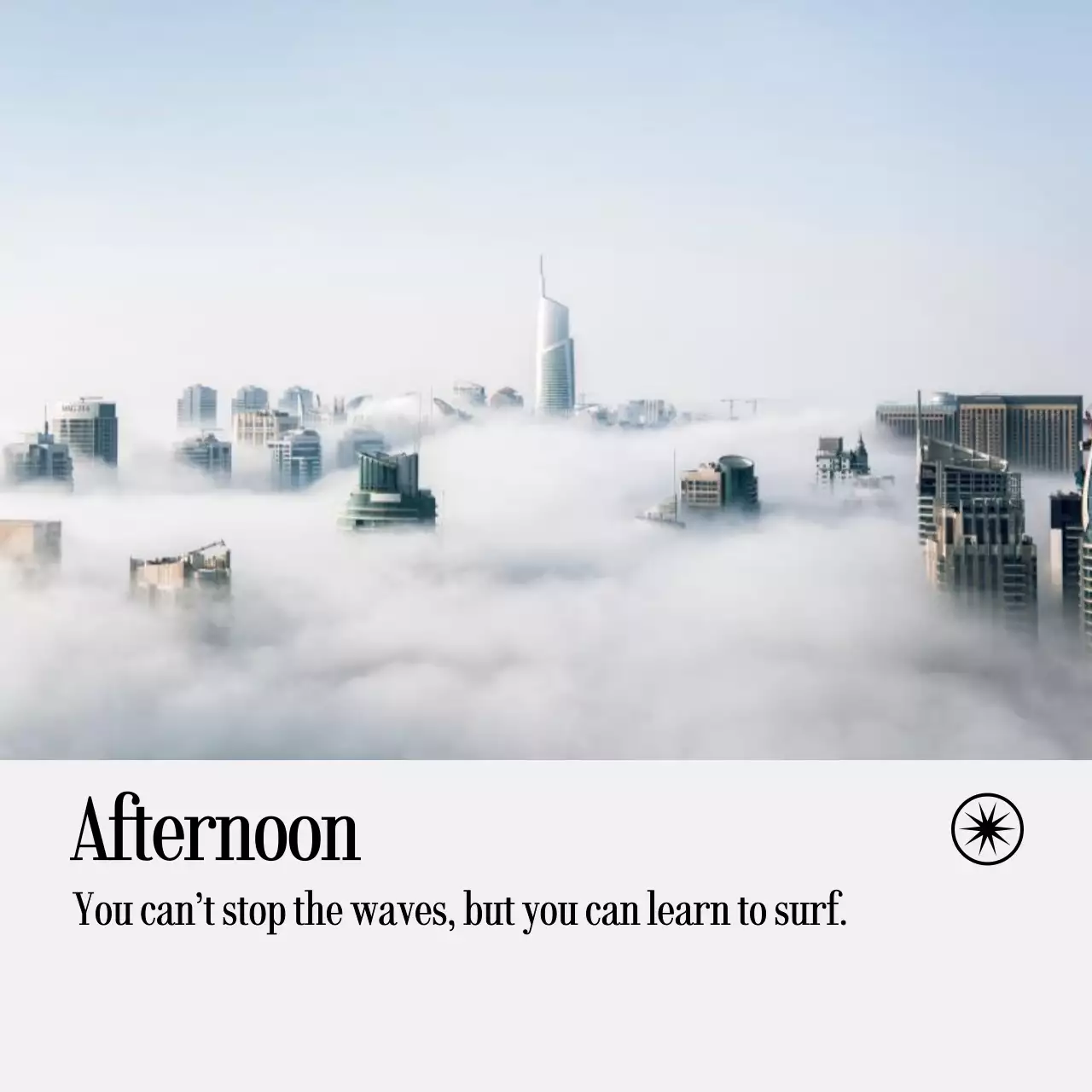 Catatan tulisan tangan dengan foto lanskap dan teks yang emosional