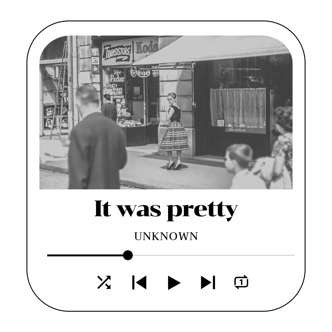 Black and white vintage music merchandise