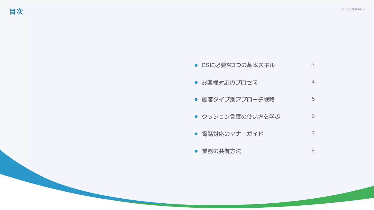 青 シンプル ビジネス マニュアル プレゼンテーション