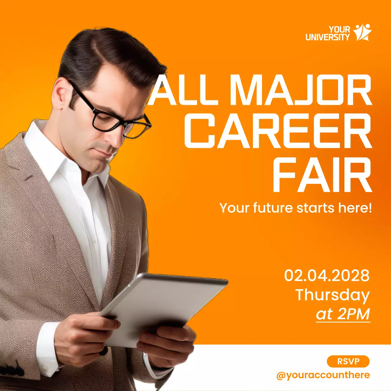 Orange Professional Career Fair Social Media Post