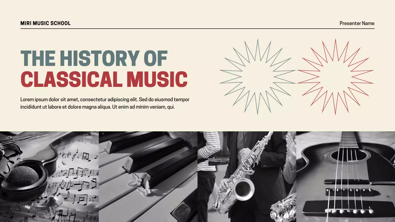 Beige Vintage Music History Presentation