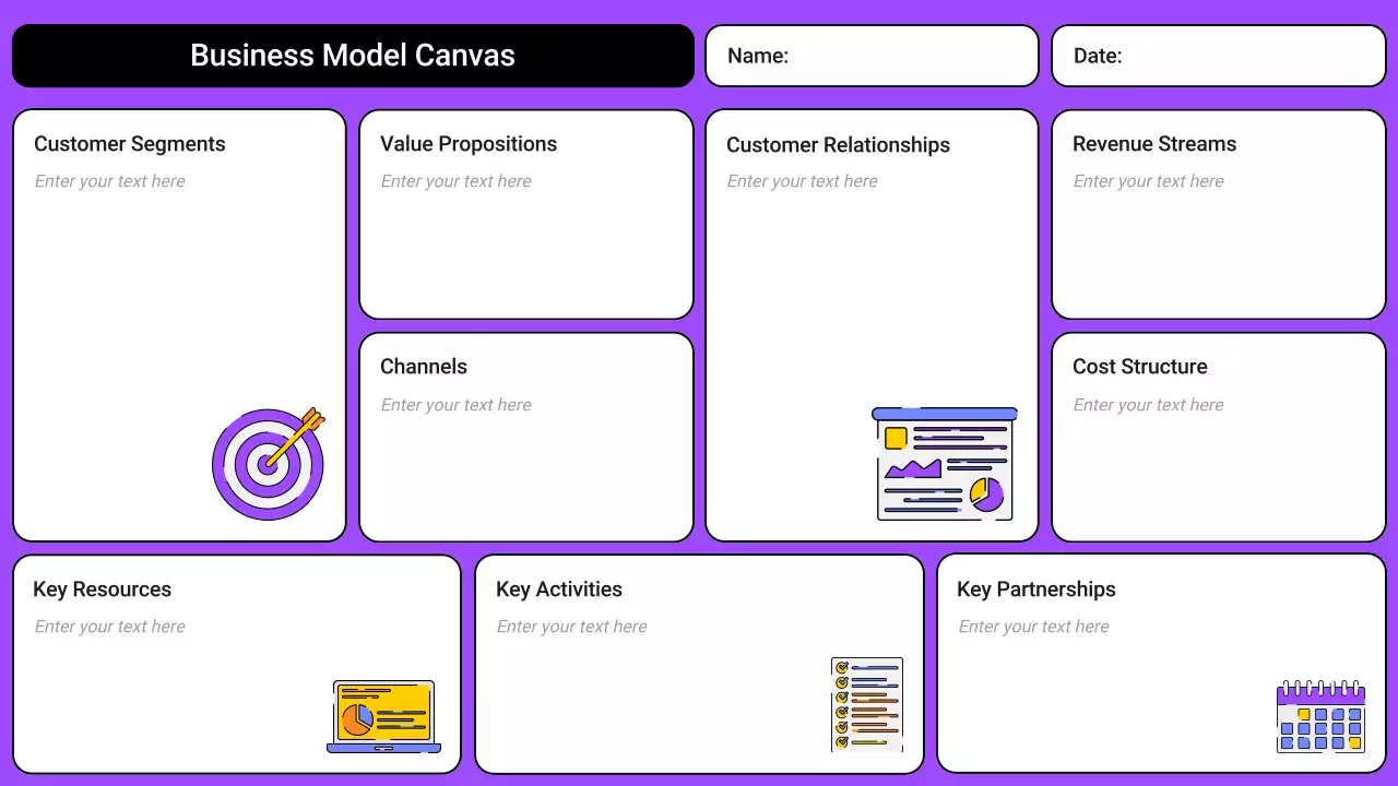 Purple Clean Business Model Infographic