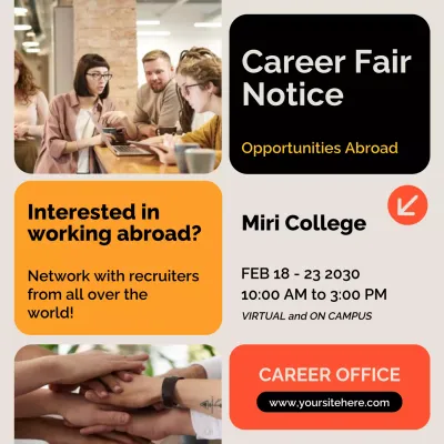 Orange Modern Career Fair Social Media Post