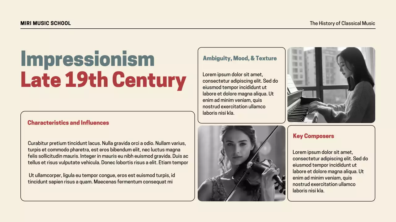 Beige Vintage Music History Presentation