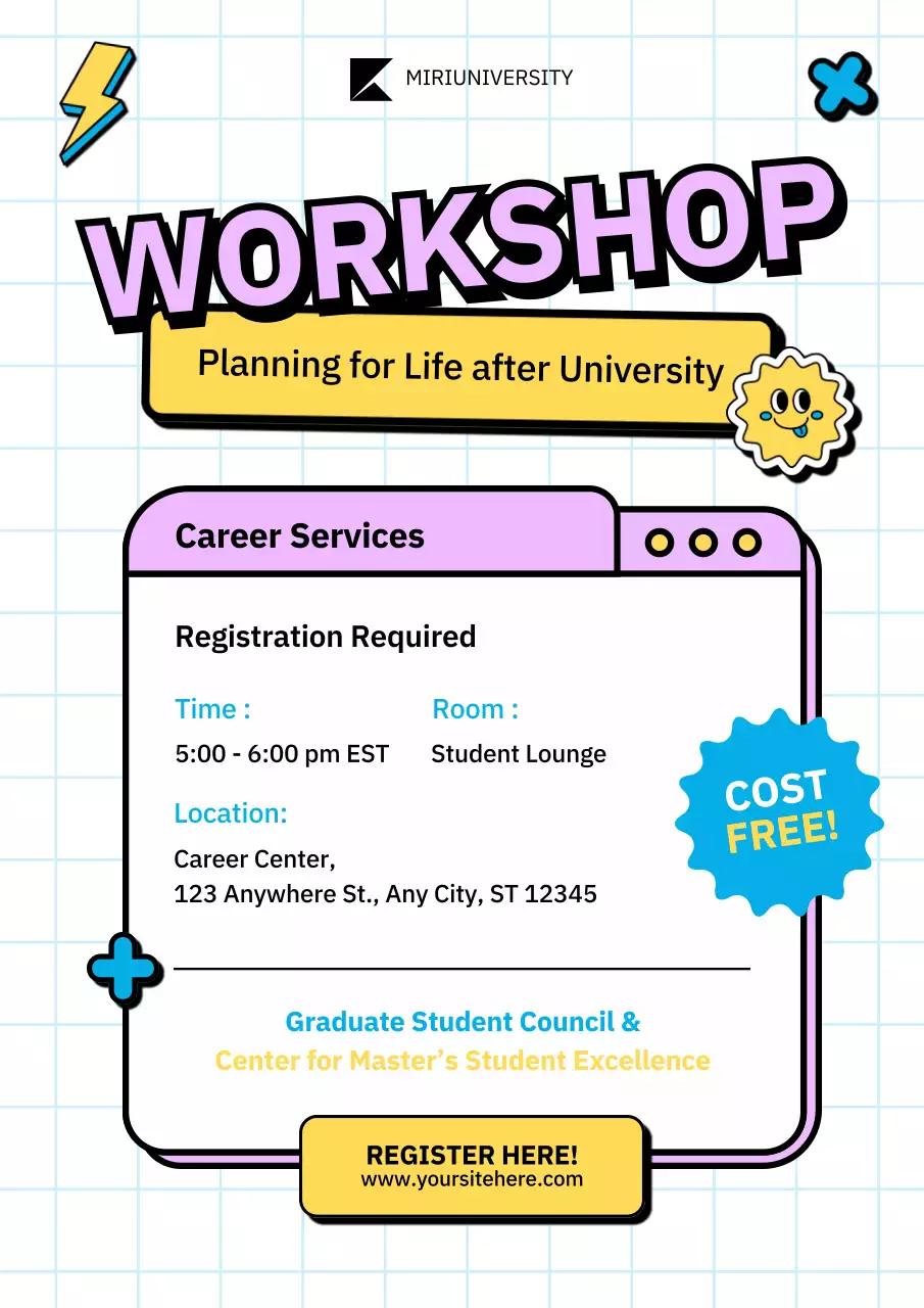 Yellow Trendy Workshop Announcement Poster