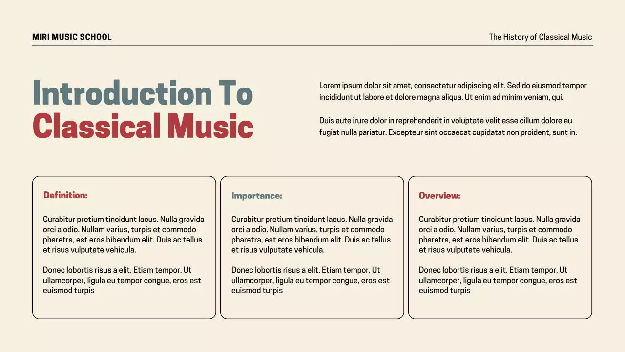 Beige Vintage Music History Presentation