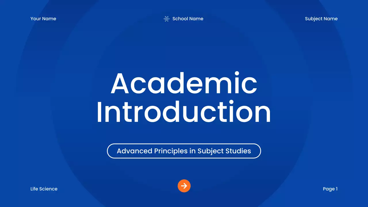 블루 모던 아카데믹 소개 프레젠테이션