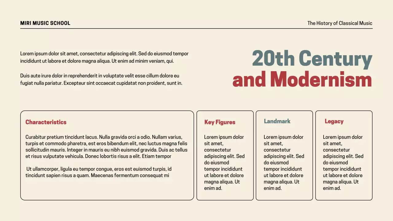 Beige Vintage Music History Presentation