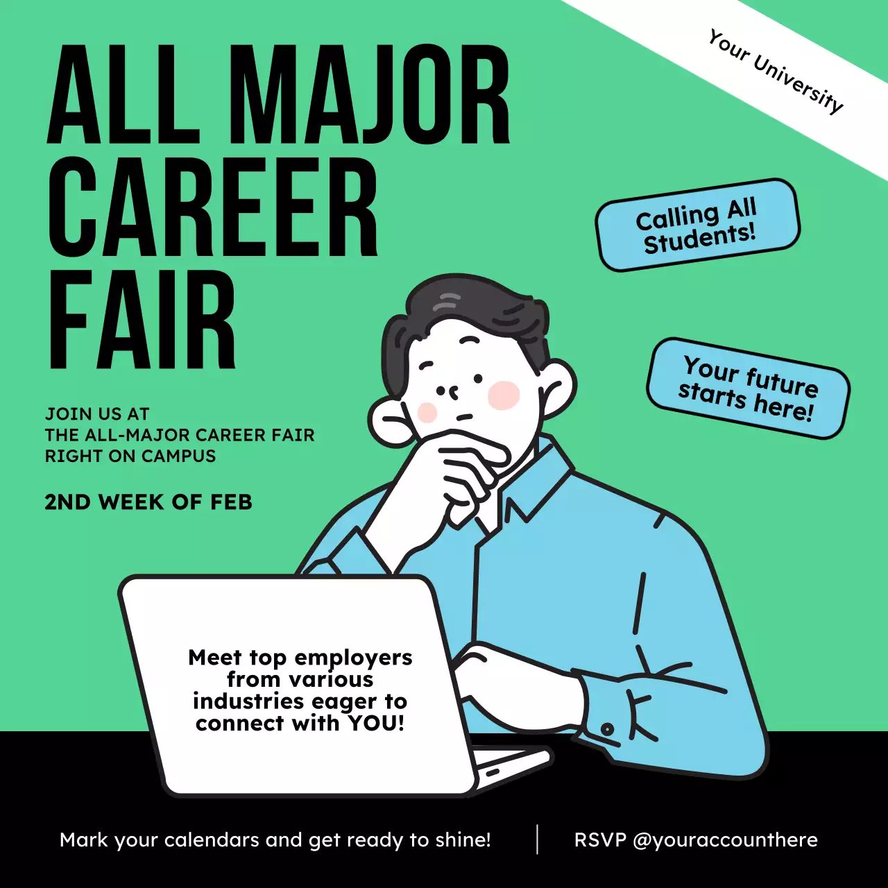 Green Simple Career Fair Social Media Post