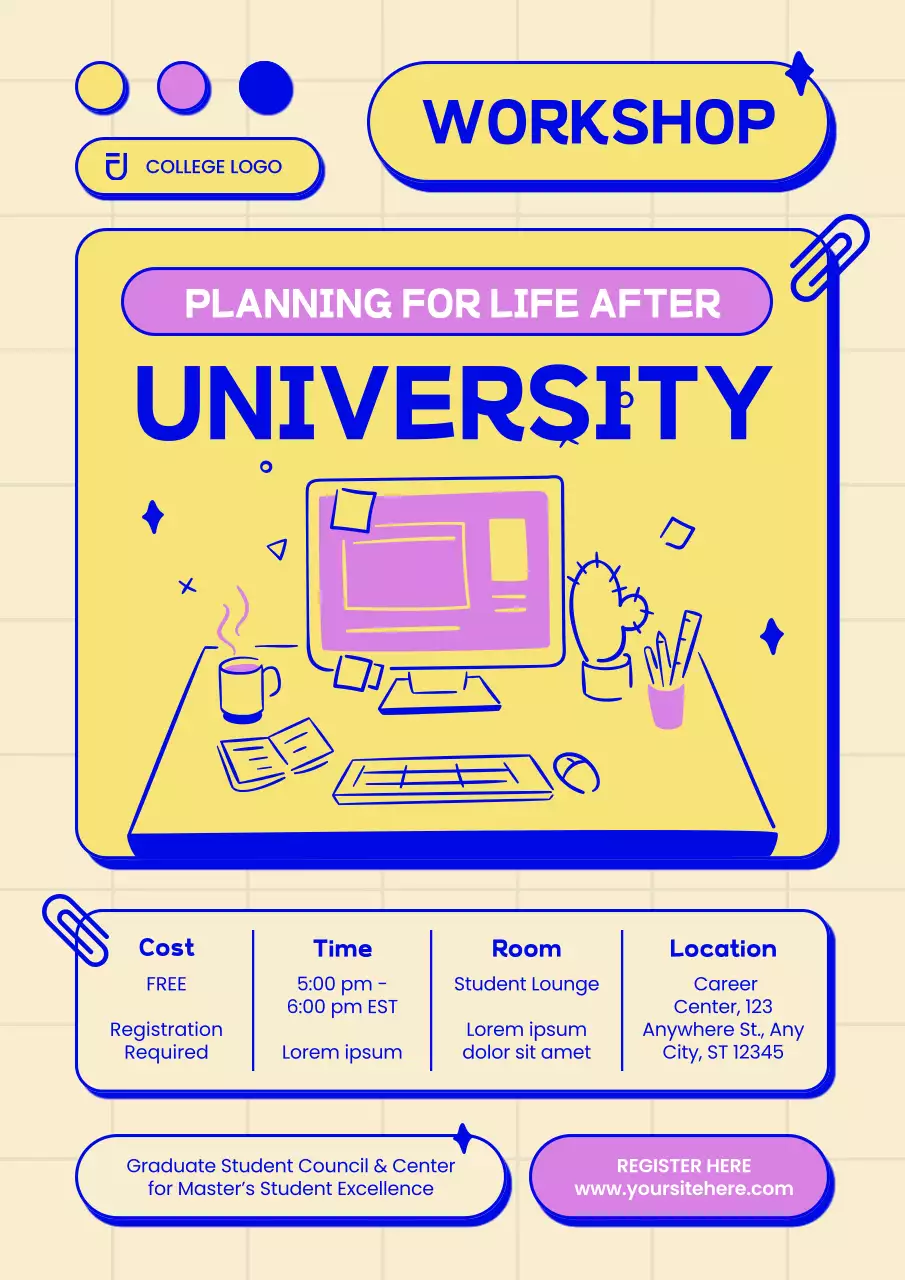 Beige Modern University Workshop Announcement Poster