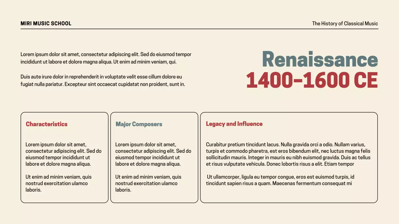 Beige Vintage Music History Presentation