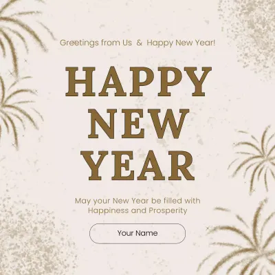 Gold Elegant New Year's Card Invitation Social Media Post