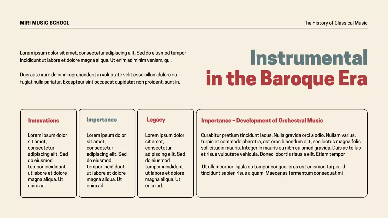 Beige Vintage Music History Presentation