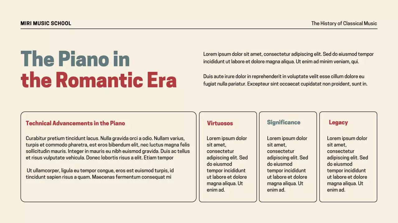 Beige Vintage Music History Presentation