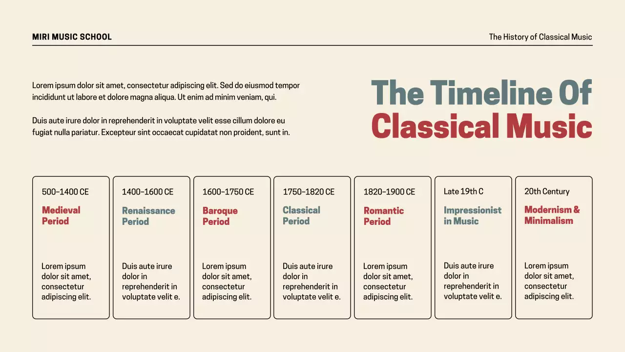 Beige Vintage Music History Presentation