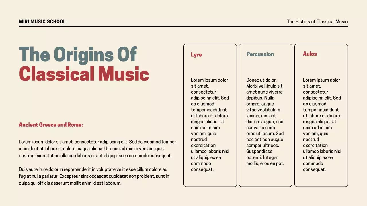 Beige Vintage Music History Presentation