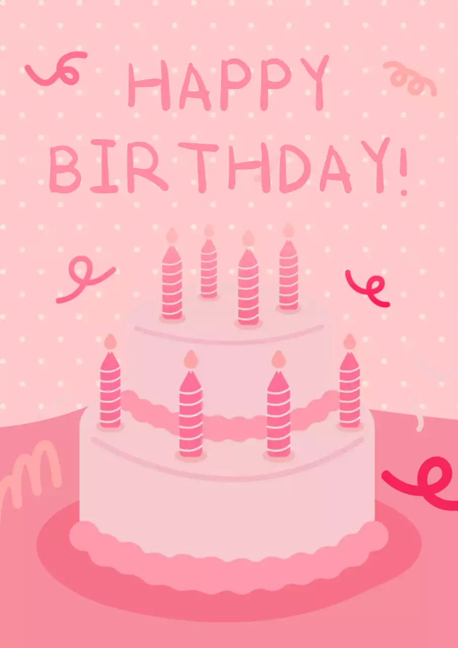 핑크 아기자기한 생일 파티 축하 축제