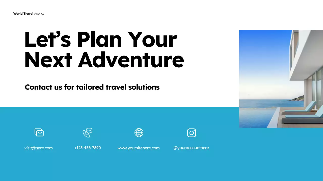 Blue Modern Travel Promotion Presentation