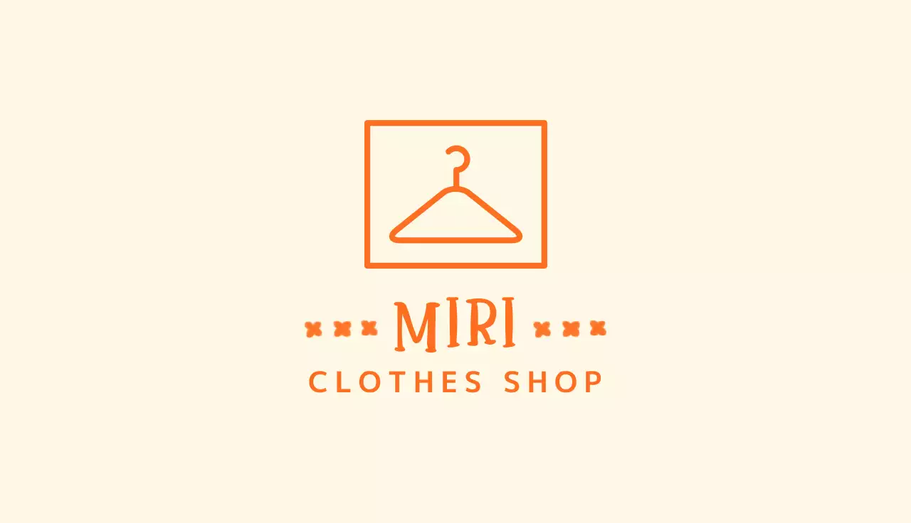 オレンジ色のシンプルな洋服店のクーポン