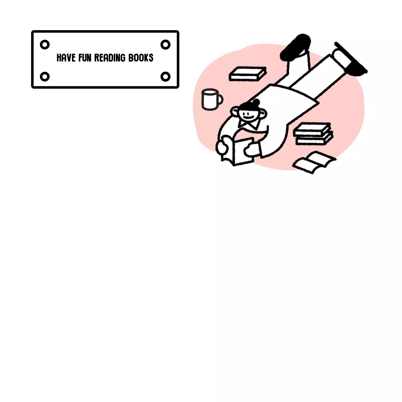 Buku catatan alat tulis minimalis dengan ilustrasi sehari-hari yang lucu