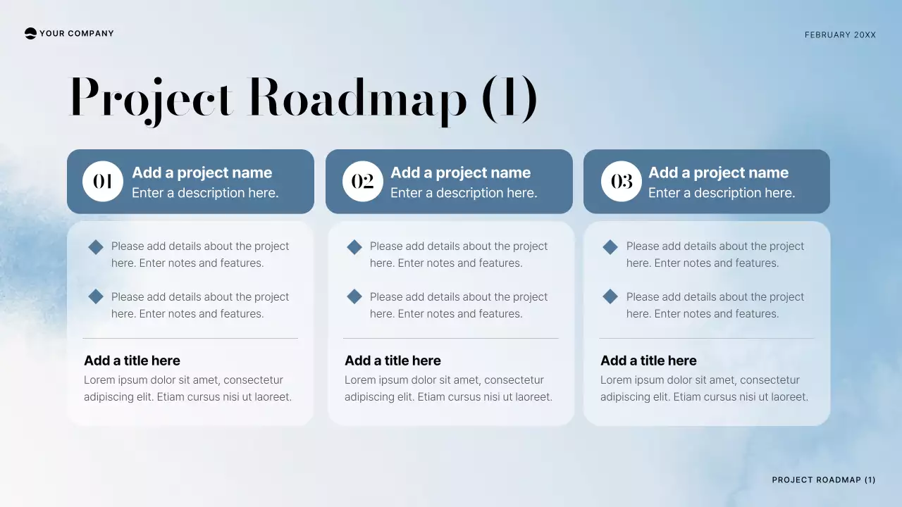 Blue Minimal Project Roadmap Presentation