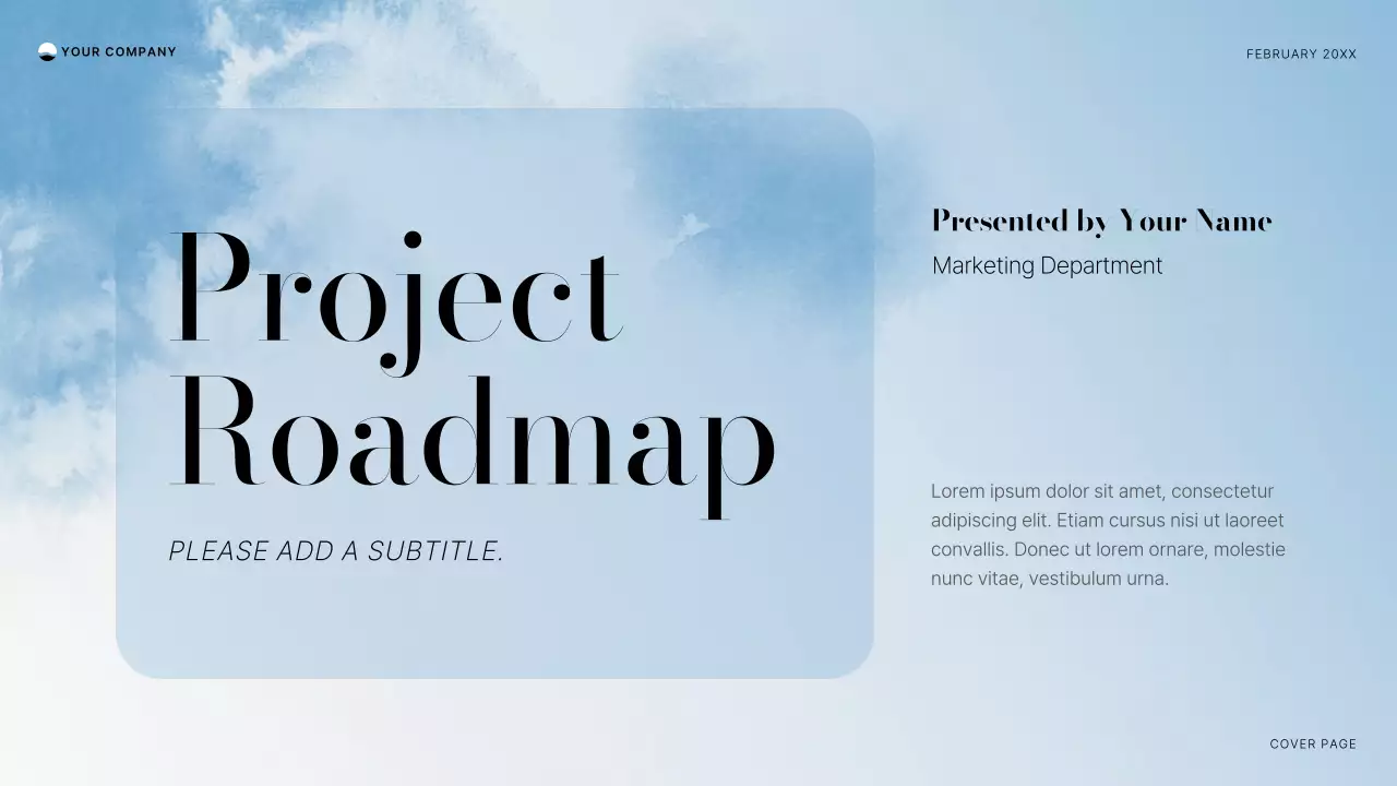 Blue Minimal Project Roadmap Presentation