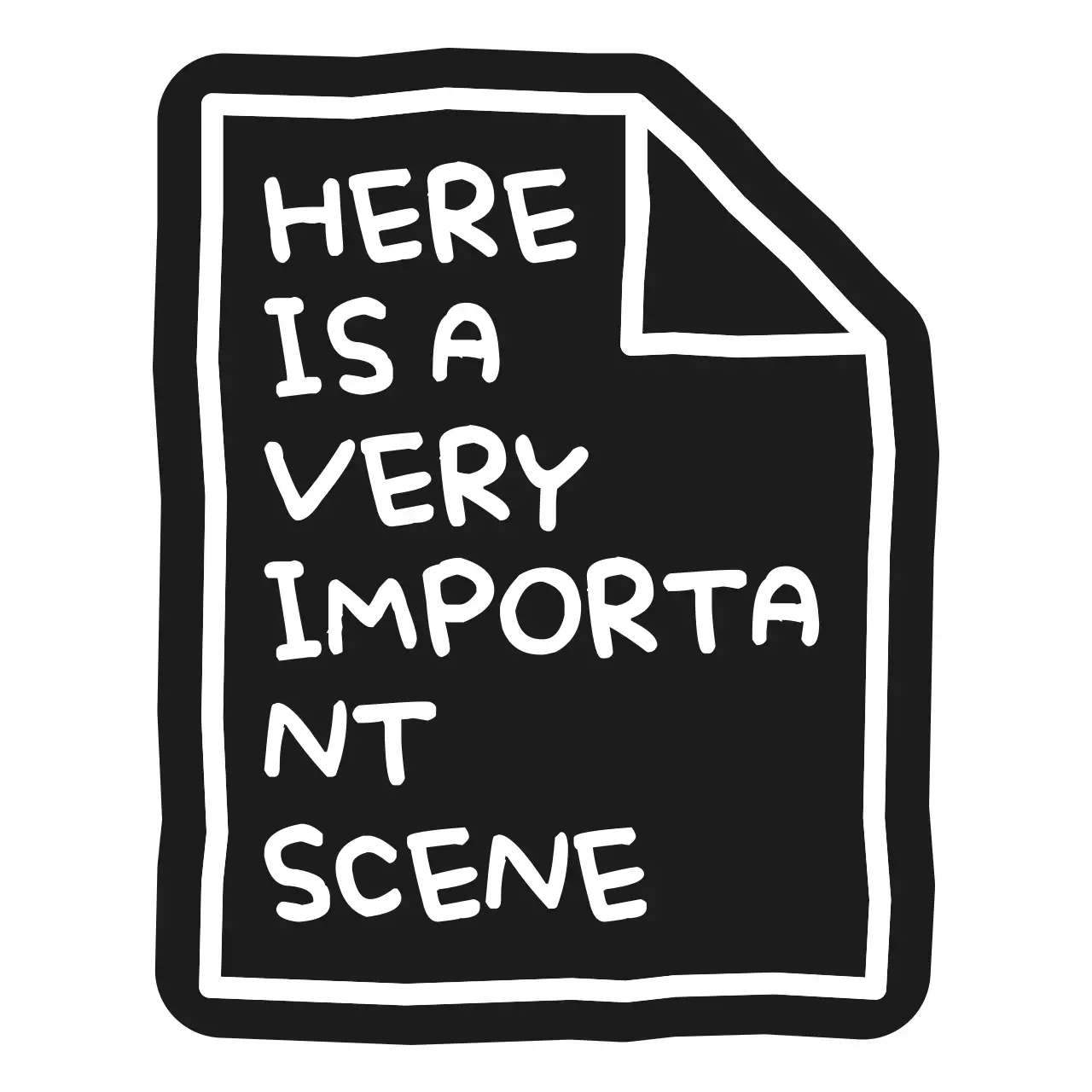 투박한 선으로 그려진 종이가 있는 심플한 메모