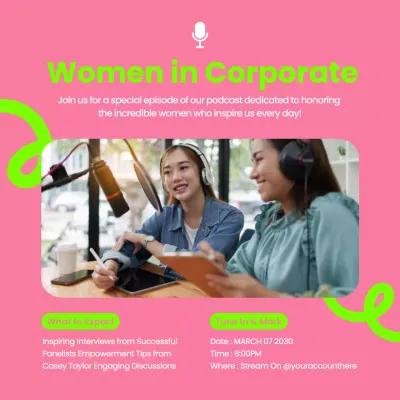 Pink Modern Podcast Promotion Social Media Post