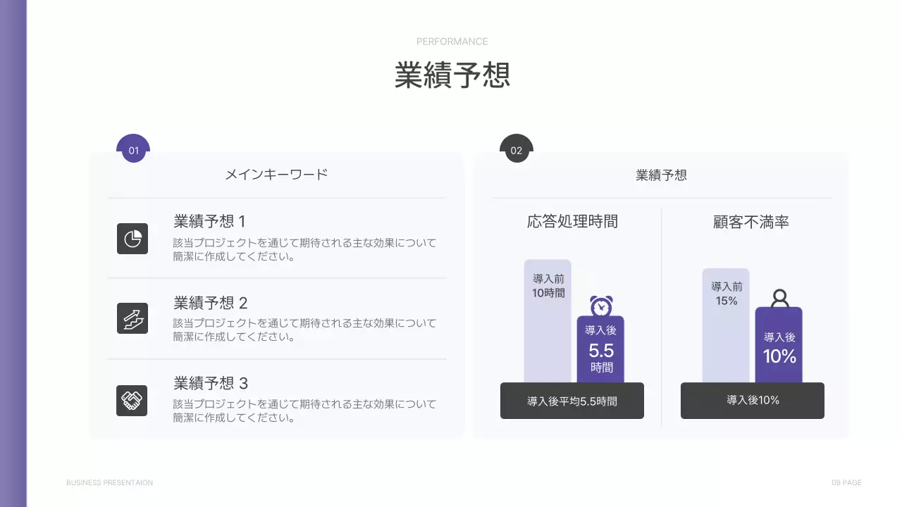 紫 シンプル ビジネス 提案書 プレゼンテーション
